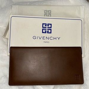 GIVENCHY MAROQUINERIE Long Wallet Folding Brown Leather Vintage dust bag and box